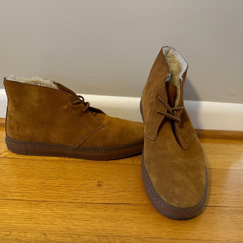 Frye Astor Chukka Boots - Suede Upper with Fur Lining - Mens 12 Gently Used